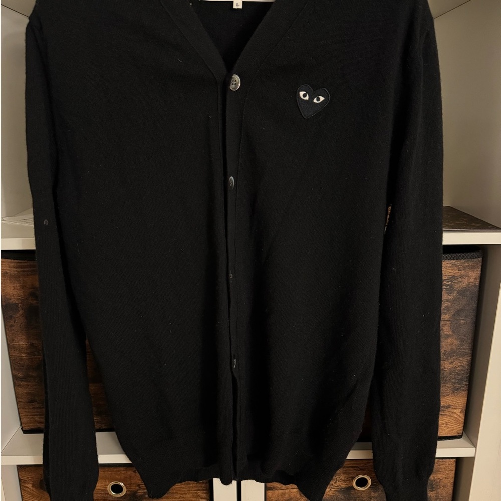 Comme des Garcons Black Cardigan with Heart Patch